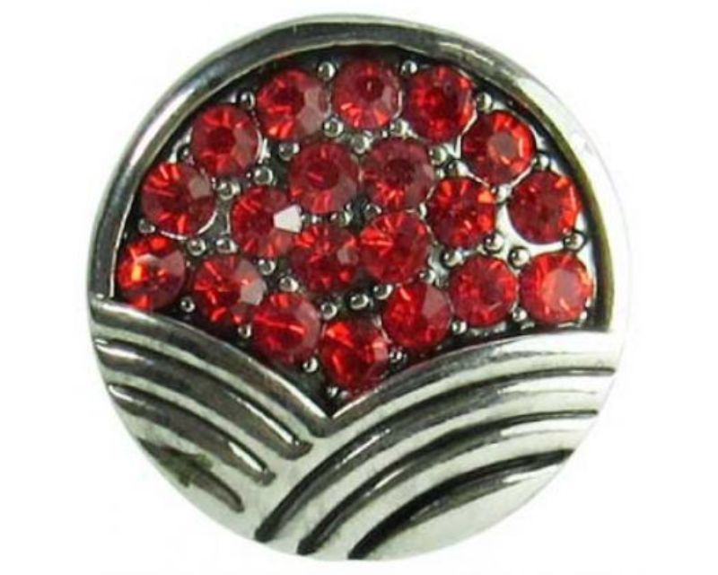 Elegant red hand fan adorned with diamantes, perfect for stylish cooling on warm days and special occasions.