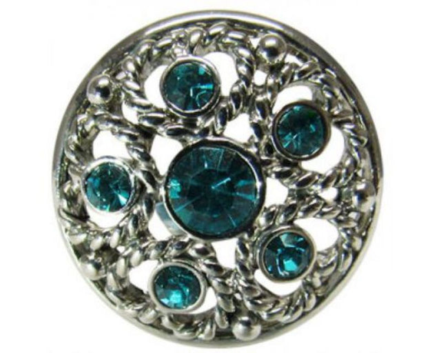 Teal marine crown accessory for stylish headwear, perfect for casual and formal occasions, featuring a snap-on design.
