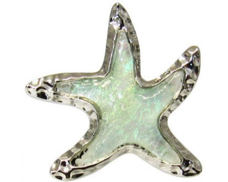 Dazzling blue glitter starfish snap, perfect for custom jewelry and adding coastal charm to any outfit.