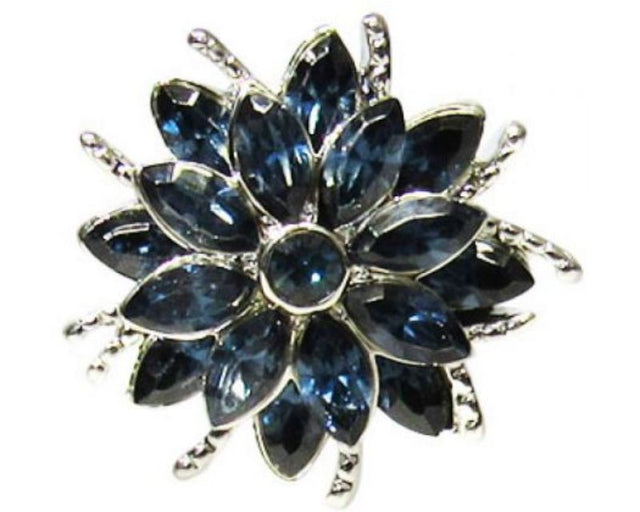 Vibrant floral-patterned accessory in blue, perfect for casual or chic outfits, combining style and comfort.