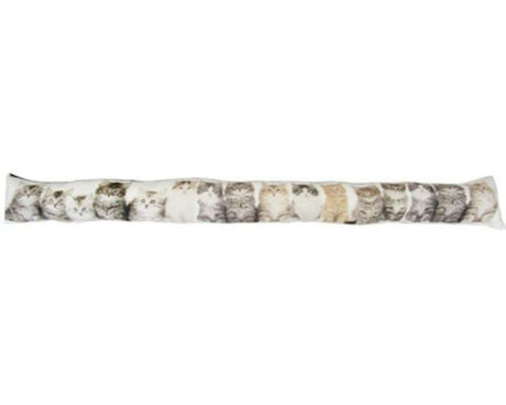 Cute kitten-shaped draught stopper, 89 cm long, blocks winter drafts while adding whimsical decor to your home.
