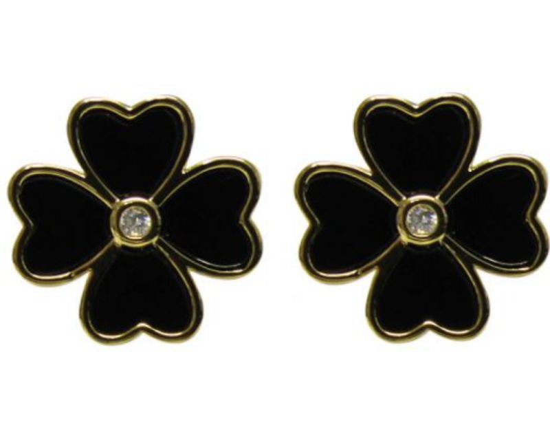 Earring - Jax Four Leaf Clover Black