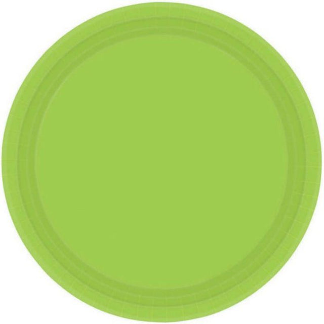 Vibrant Kiwi 23cm paper plates, eco-friendly and compostable, perfect for parties and everyday meals, pack of 20.