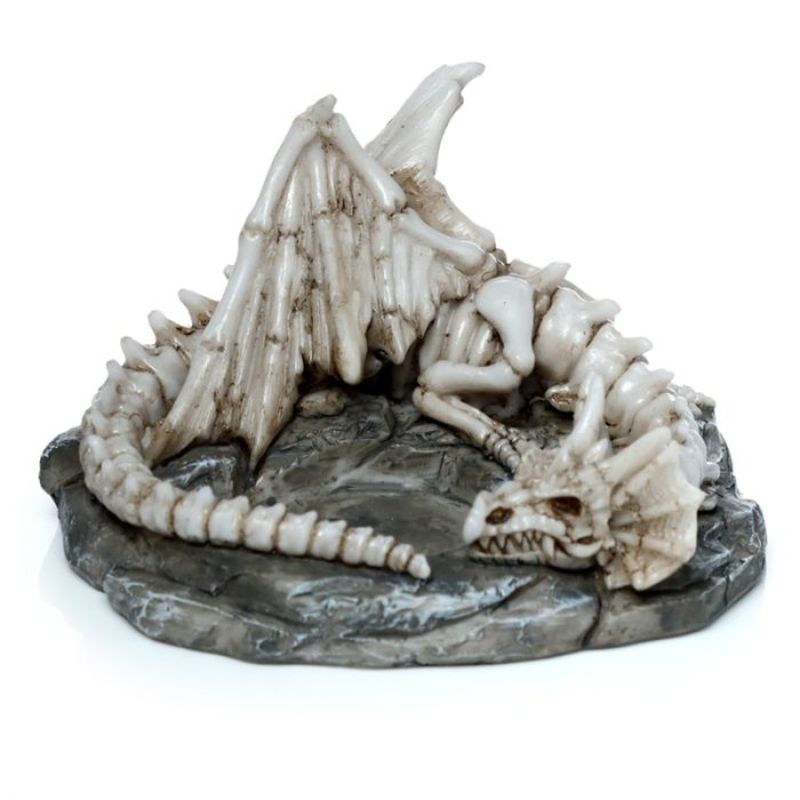 Tea Light Candle Holder - Shadows of Darkness Sleeping Bones Dragon Skeleton