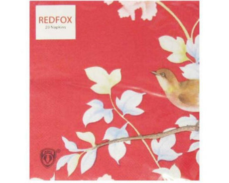 Elegant Long Tail Shrike Napkins in eco-friendly materials, perfect for any dining occasion, pack of 20, 3-ply strength.