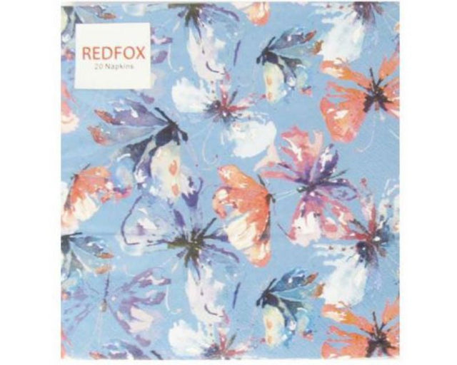 Vibrant Abstract Butterfly Napkin showcasing elegant design, 3-ply, eco-friendly, perfect for stylish table settings.
