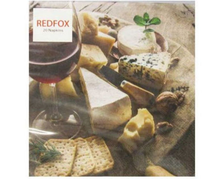 Elegant 3-ply Cheese Board Napkin, vegan-friendly, perfect for gatherings, sealed for freshness and printed with food-safe ink.