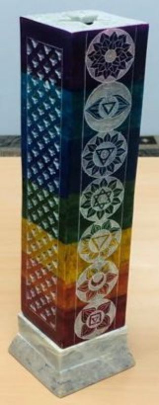 Incense Tower - Soapstone Chakra (27cm)