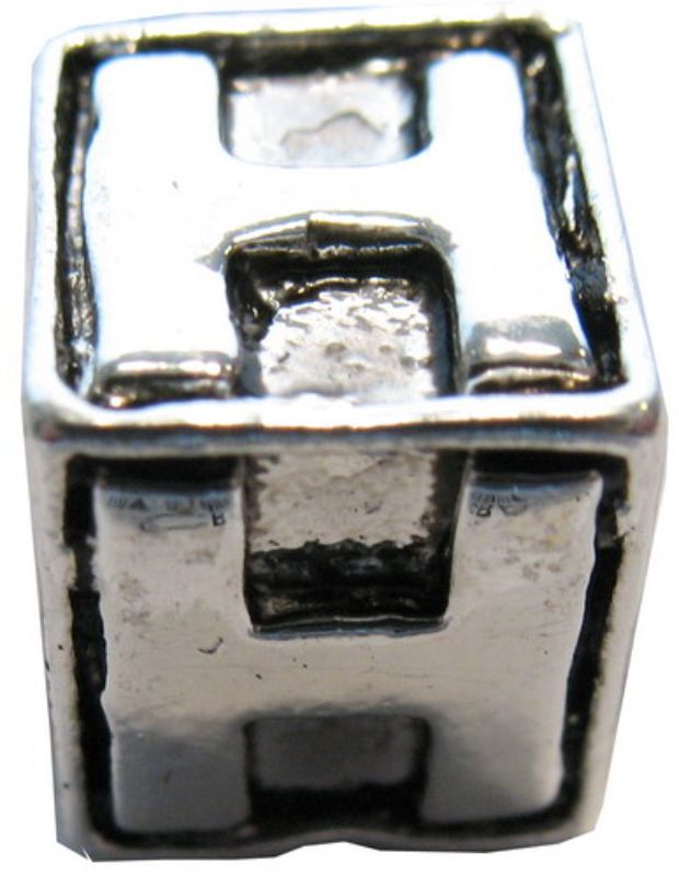 Cherish Beads - Letters - PACKOF 4 Square Metal H