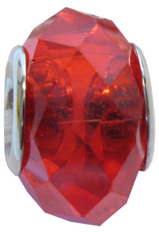 Cherish Beads - Glass - Red Plain Crystal Cut 4/Pk