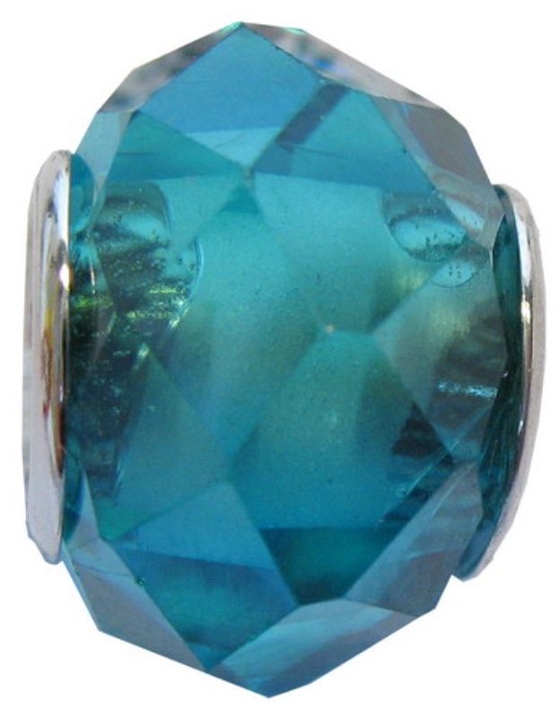 Cherish Beads - Glass - Teal Plain Crystal Cut 4/Pk