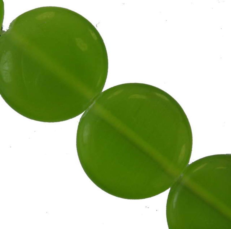 Beads - Catseye - 12mm Flat Round 33pcs  - Set of 2