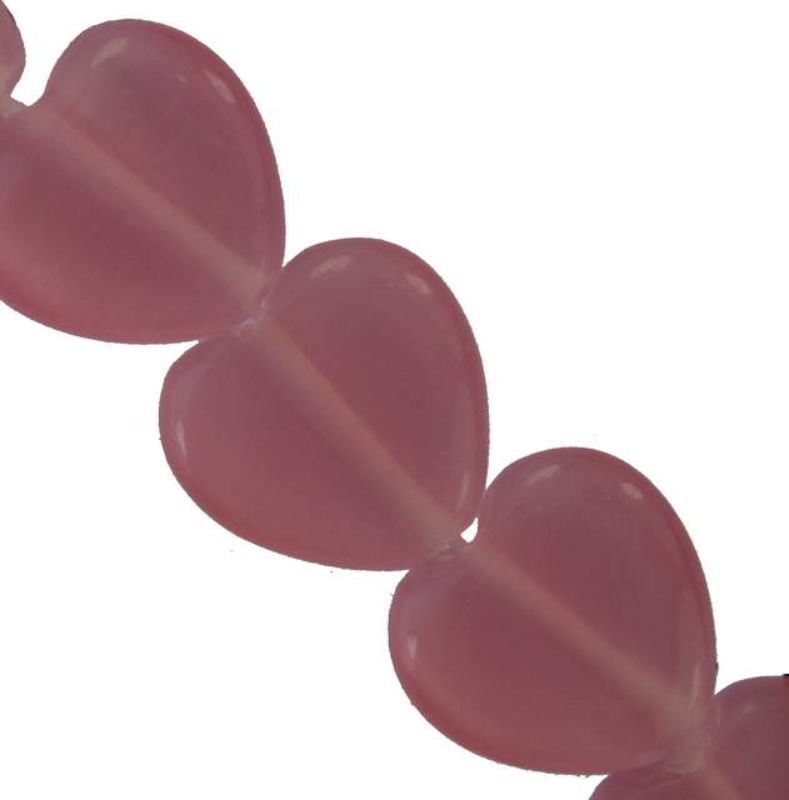 Beads - Catseye - 10mm Heart Bead 40pcs  - Set of 2