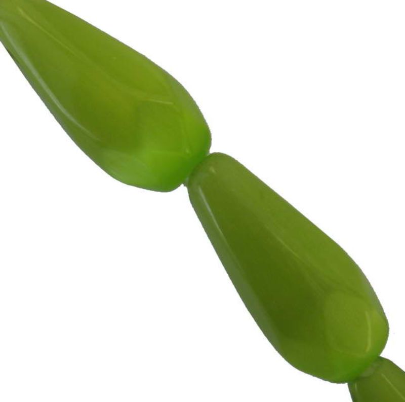 Beads - Catseye - 15.5mm Faceted Teardrop 26pcs  - Set of 2