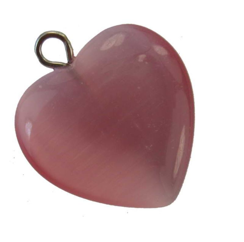 Beads - Catseye - 20mm Heart Bead 5pcs  - Set of 2