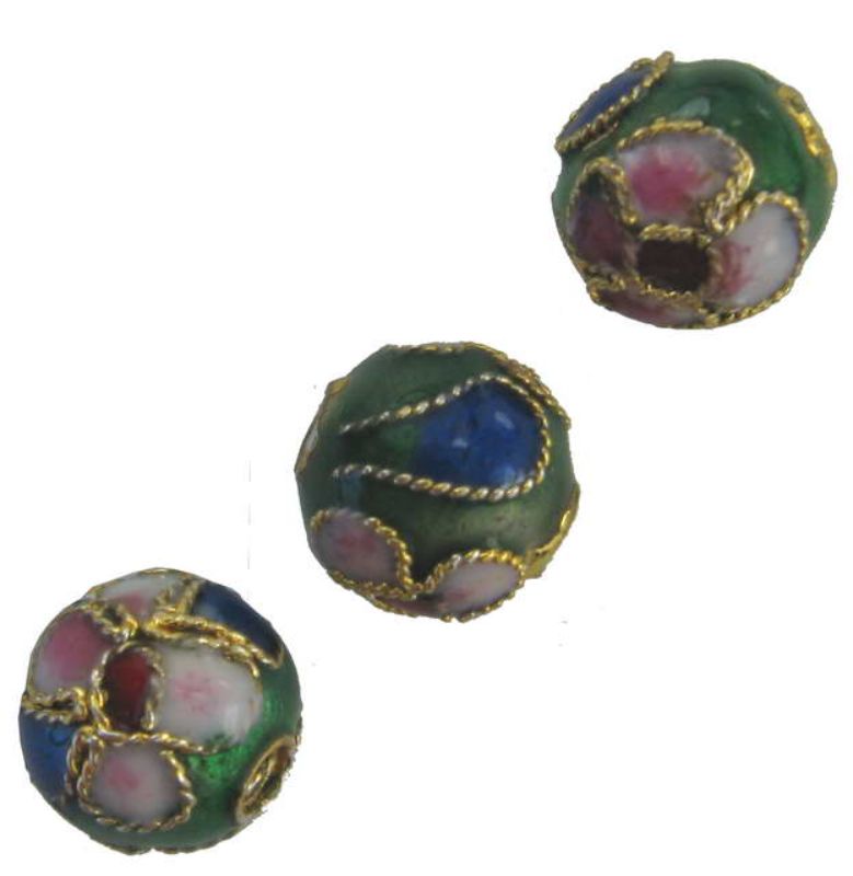 Beads - Cloisonne - 8mm Bead 12pcs  - Set of 2