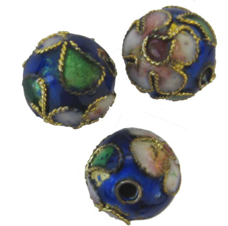 Beads - Cloisonne - 10mm Bead 6pcs  - Set of 2