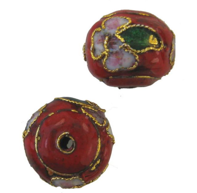 Beads - Cloisonne - 11x13mm Bead 6pcs  - Set of 2