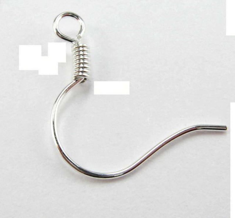 Findings - Earring Component - 15mm Earwire 100pcs Silver  - Set of 2