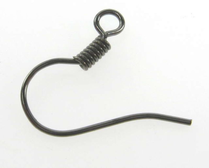 Findings - Earring Component - 15mm Earwire 100pcs Gunmetal  - Set of 2