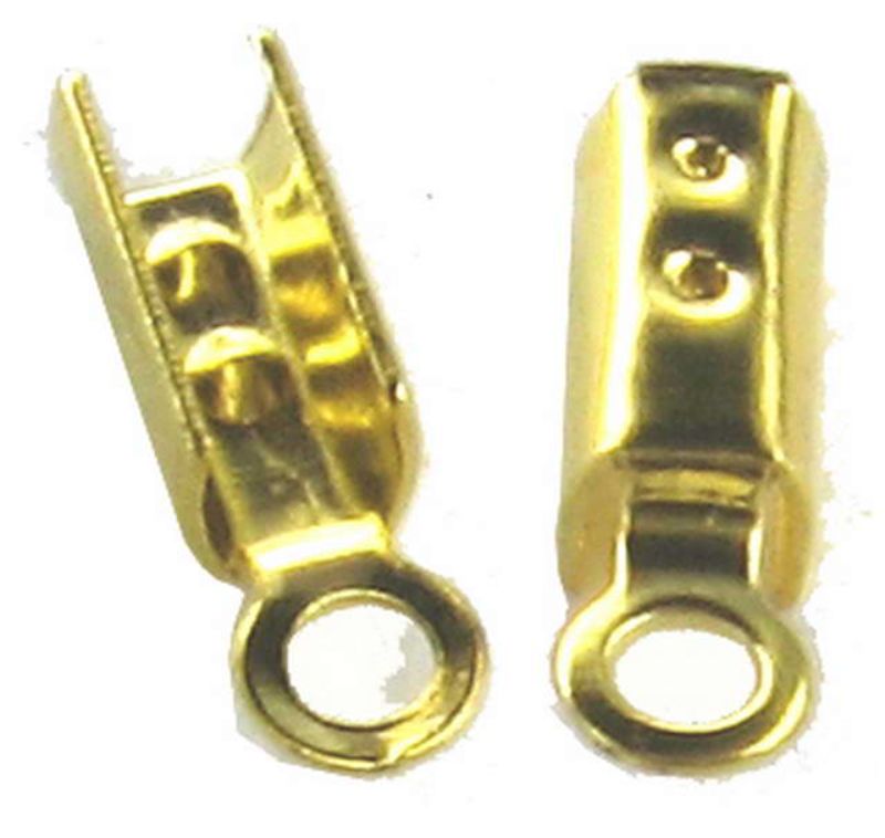 Findings - Crimps - 7x3mm Leather Crimp120pc Gold  - Set of 2