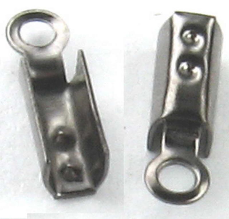 Findings - Crimps - 7x3mm Leather Crimp120pc Gunme  - Set of 2
