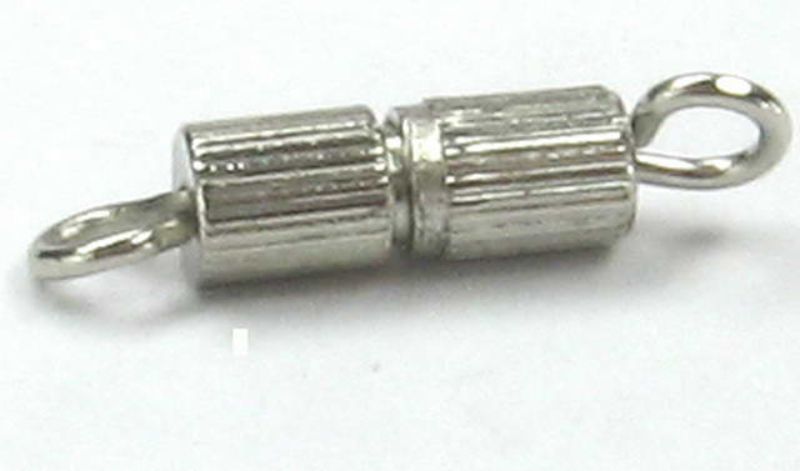 Findings - Connectors &Bails - 8.5x3mm Screw Clasp 50pc Chrom  - Set of 2