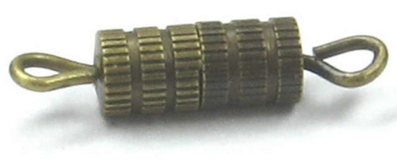 Findings - Connectors &Bails - 10x4mm Screw Clasp40pc Antq_Br  - Set of 2