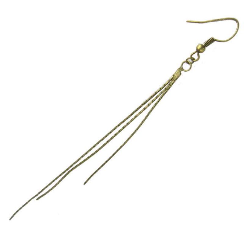 Findings - Earring Component - 3strnd Drop Earwire 2pr Antq_B  - Set of 2