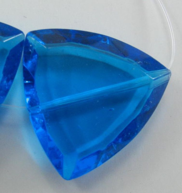 Beads - Glass Faceted Beads - Glass Beads 24x23mm 2pcs  - Set of 5  AQUA