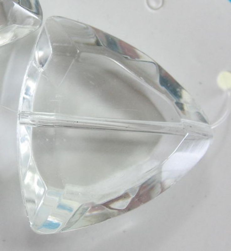 Beads - Glass Faceted Beads - Glass Beads 24x23mm 2pcs  - Set of 5  CLEAR