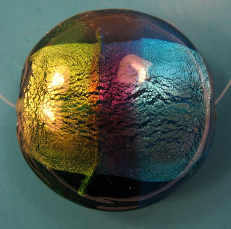 Beads - Glass Foil Beads - 25x25mm 1bead Multi Tone Foil  - Set of 3
