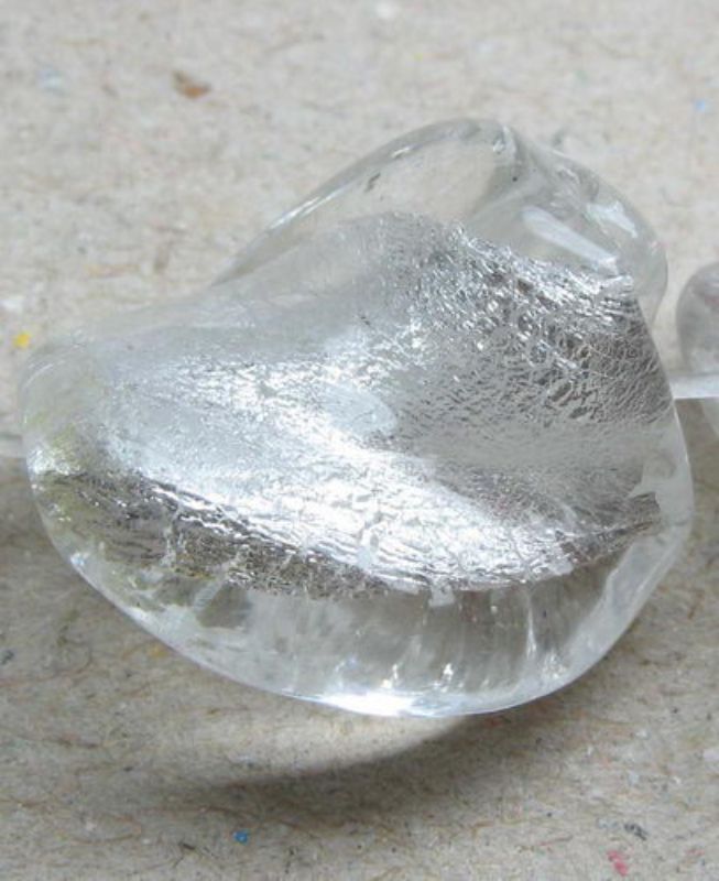 Beads - Glass Foil Beads - 14x13 Glass Foil Twist 4beads  - Set of 3