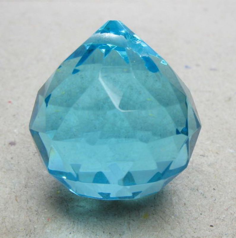 Beads - Glass Pendants - 20x17mm Faceted Round Glass  - Set of 2
