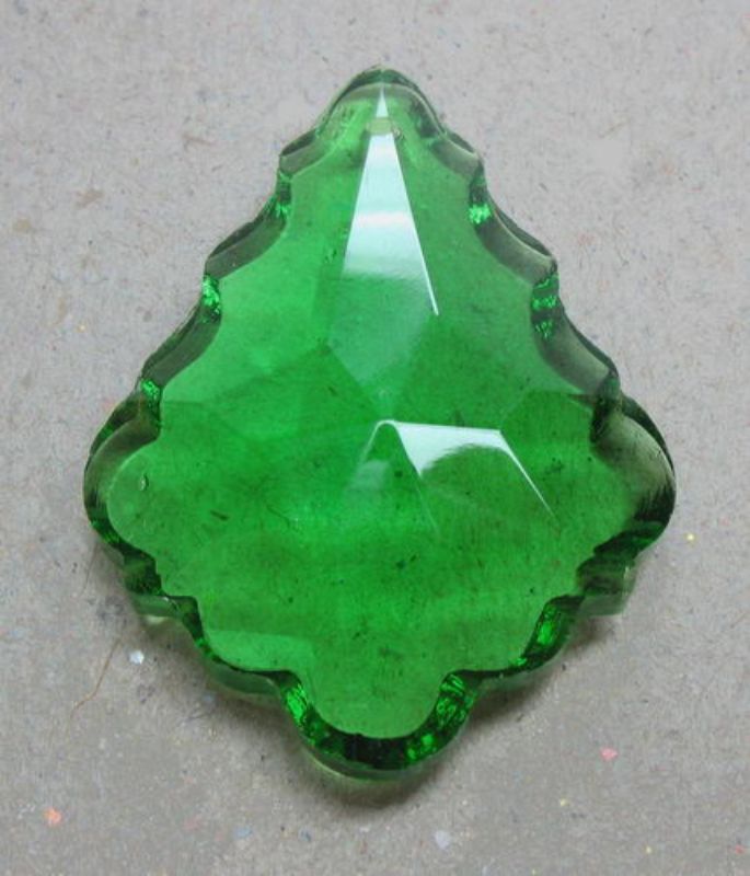 Beads - Glass Pendants - 36x25x12 Ornate Teardrop 1pc  - Set of 3  GREEN