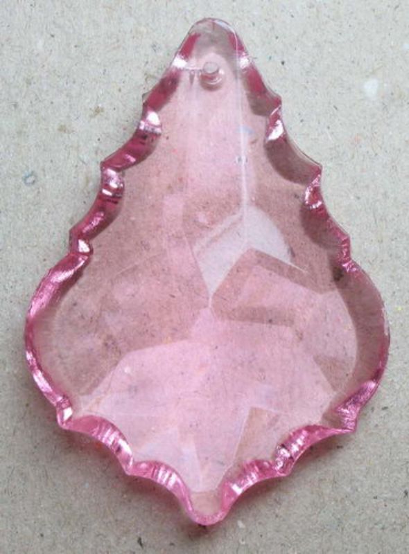 Beads - Glass Pendants - 49x34x11 Ornate Teardrop 1pc  - Set of 3  PINK