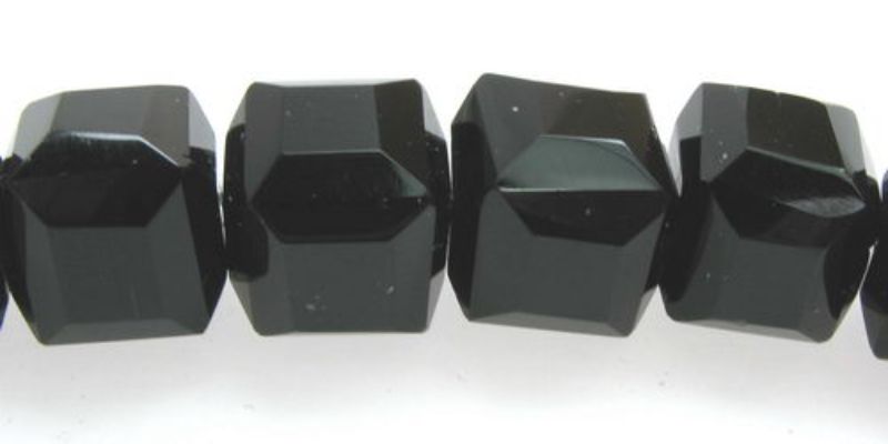 Beads - Glass Faceted Beads - 10mm 3 Beads Blk Faceted Box  - Set of 3