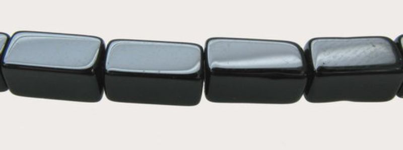 Beads - Glass Beads - 7x4x4 10beads Black Rect.Box  - Set of 5