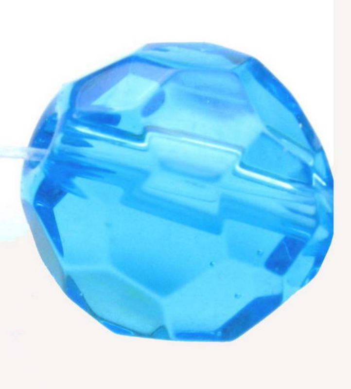 Beads  - Glass - 12mm 5pcs Faceted Rd  - Set of 10  BLUE