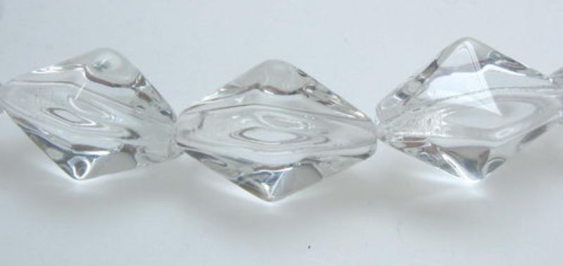 Beads - Glass Beads - 14x8mm 6pcs Bicone  - Set of 3  CLEAR
