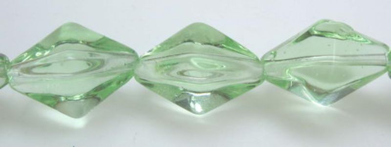Beads - Glass Beads - 14x8mm 6pcs Bicone  - Set of 3  LIME