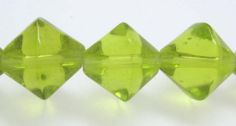 Beads - Glass Faceted Beads - Bicone 10x10mm 35pcs GREEN - Set of 3