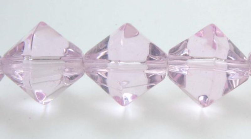 Beads - Glass Faceted Beads - Bicone 10x10mm 35pcs PINK - Set of 3