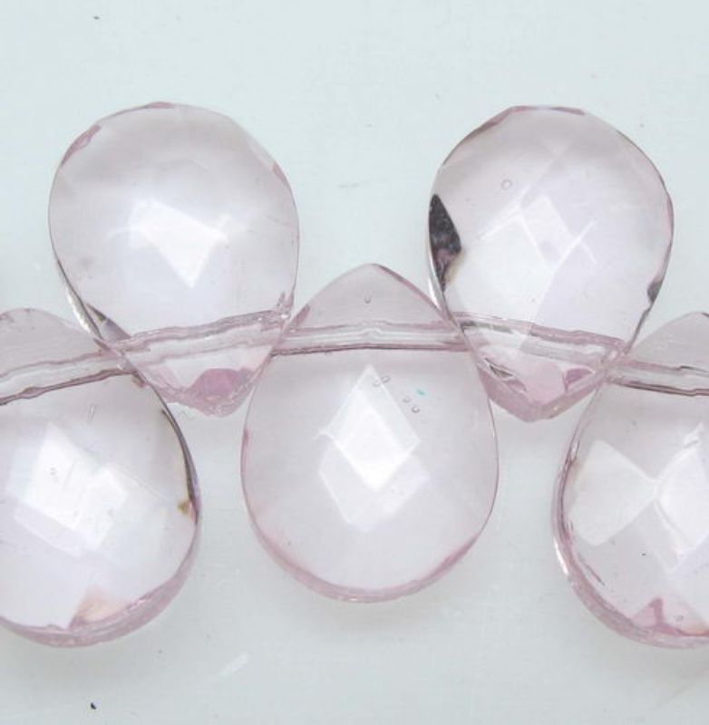 Beads - Glass Faceted Beads - 9x12mm 4pcs Teardrop  - Set of 3