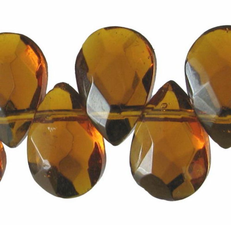 Beads  - Glass - 6x9mm 5pcs Faceted  - Set of 3