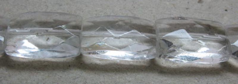 Beads  - Glass - 13x9mm 4pcs Faceted  - Set of 10  CLEAR