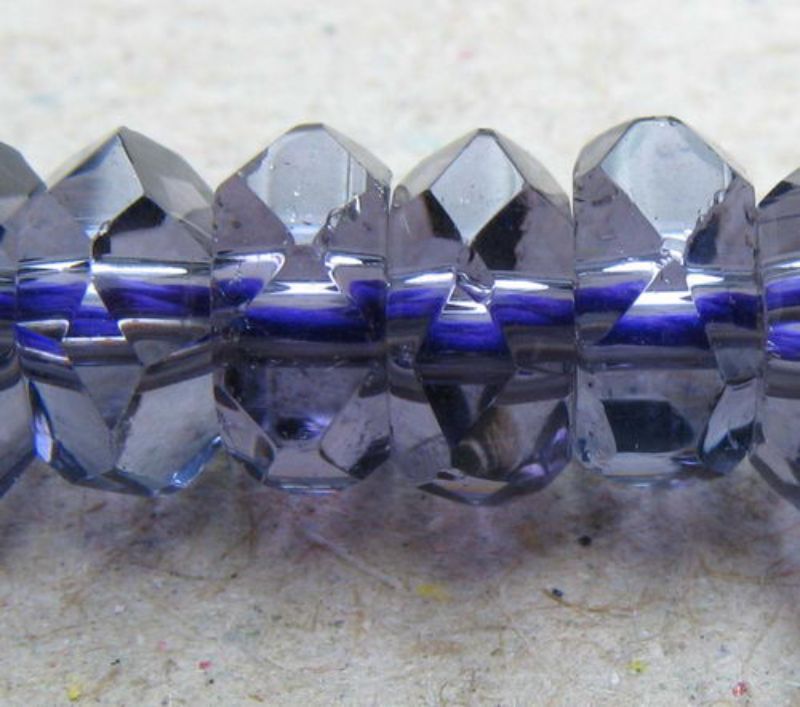 Beads - Glass Faceted Beads - 3x5mm 17pcs Glass Rondell  - Set of 10  PURPLE