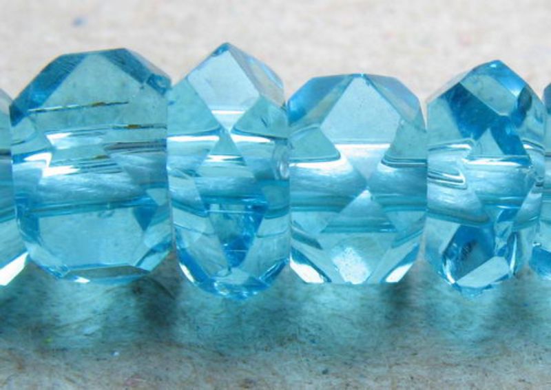 Beads - Glass Faceted Beads - 3x5mm 138pcs Glass Rondell BLUE - Set of 2