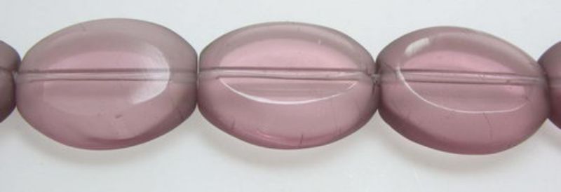 Beads - Glass Beads - 16x13mm 3pcs Oval Frosted Edge  - Set of 3  PURPLE