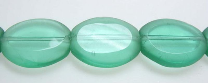 Beads - Glass Beads - 16x13mm 3pcs Oval Frosted Edge  - Set of 3